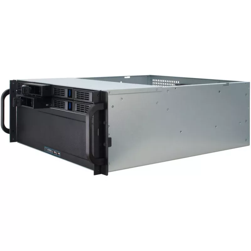 Caixa de servidor Inter-Tech 4U-4408 Rack preto, prateado
