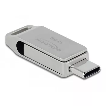 Pen USB DeLOCK 16GB USB-C Type-A caixa metálica