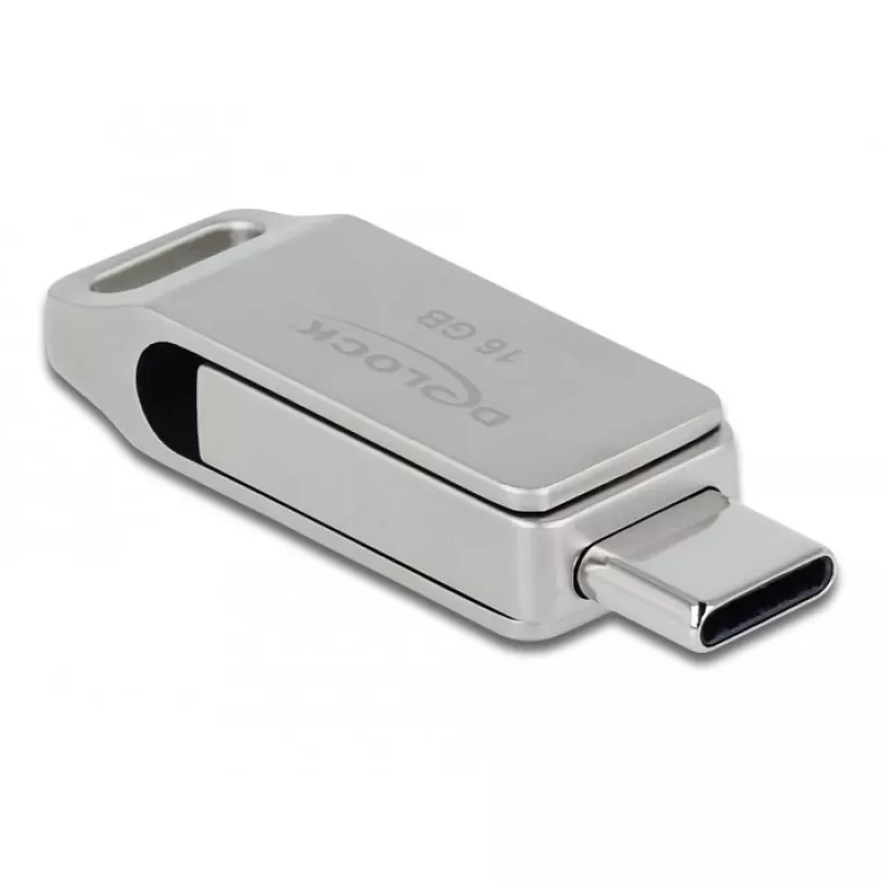 Pen USB DeLOCK 16GB USB-C Type-A caixa metálica