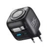 Havit UC250 A-EU carregador de viagem GaN com cabo extensível, preto