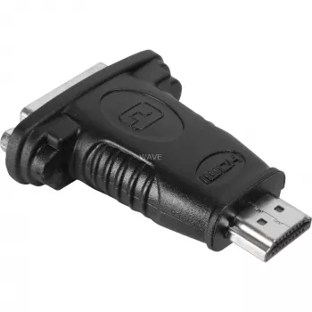 Adaptador HDMI™ / DVI-D Goobay Wentronic, ficha HDMI standard (Type-A), preto – ficha HDMI™ de 19 pinos > conector fêmea DVI-D (24+1) (68098)