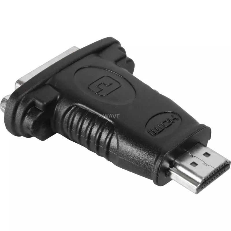Adaptador HDMI™ / DVI-D Goobay Wentronic, ficha HDMI standard (Type-A), preto – ficha HDMI™ de 19 pinos > conector fêmea DVI-D (24+1) (68098)