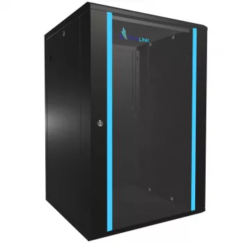 Rack de parede Extralink armário rack 18U 600x600 preto fechadura com chave