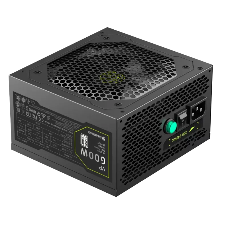 Fonte de alimentação Gamemax, 80 PLUS, Standard | VP 600S | 600 W