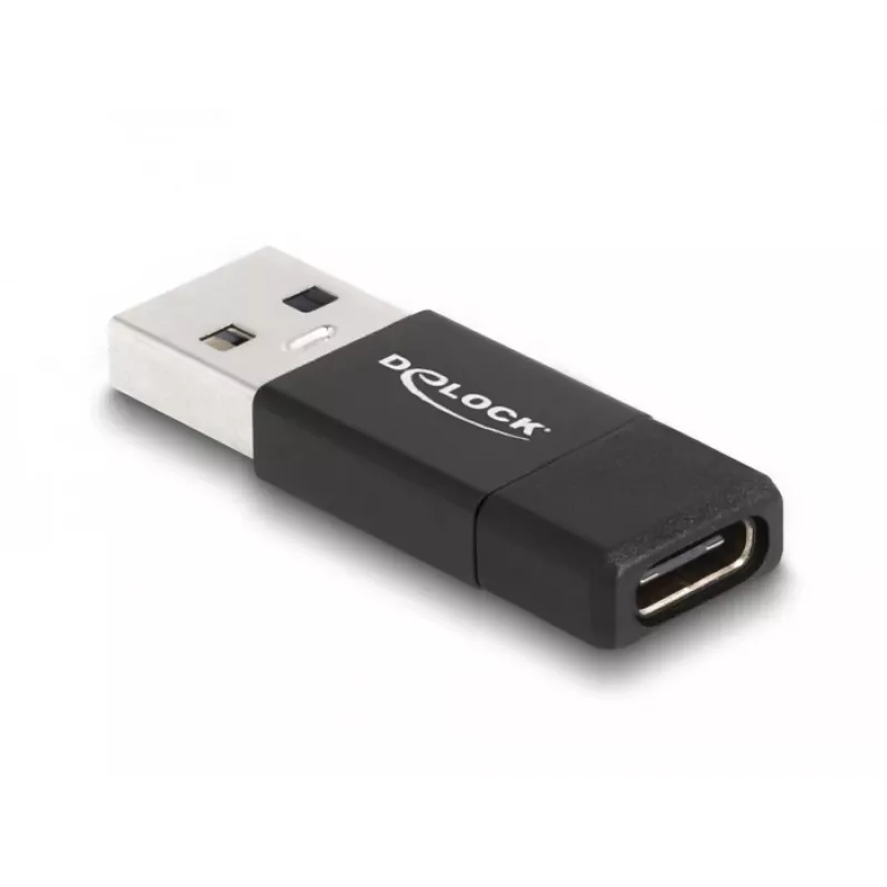 Adaptador DeLOCK 60001 USB A USB C preto