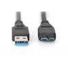 Cabo SuperSpeed USB 3.0 ASSMANN, ficha USB-A macho para ficha Micro-USB-B macho, Cu AWG 28, duplamente blindado, comprimento 1,0 m (AK-300116-010-S)