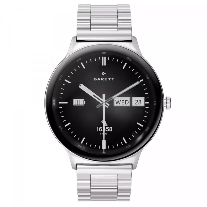 Smartwatch Garett Quantum — aço inoxidável prateado