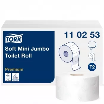 Papel higiénico Tork PREMIUM MINI JUMBO T2 110253, 2 folhas, 9,7 cm x 170 m, branco, 12 unid.