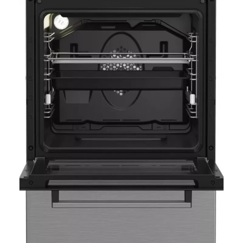 Fogão de livre instalação BEKO FSM52332DXDT placa de gás de 5 queimadores 60 cm, forno elétrico 60 L, classe de eficiência energética A