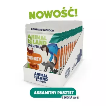 ANIMAL ISLAND peru em molho sacos para gatos 12x100g