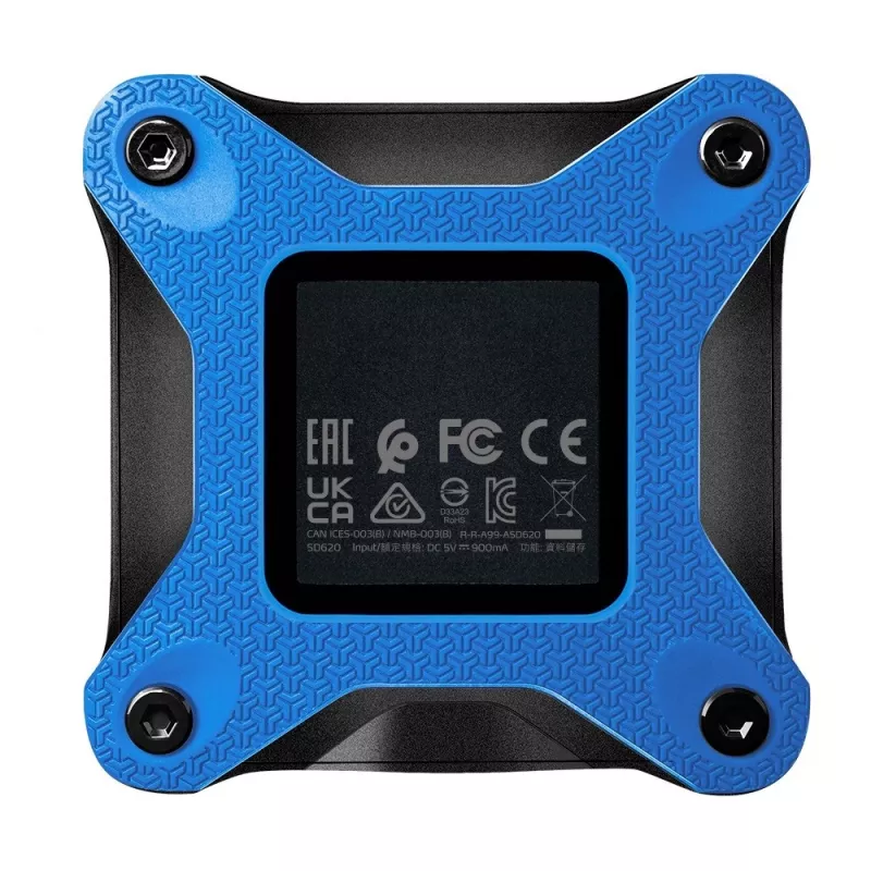 SSD externo ADATA SD620 512 GB, USB 3.2 Gen 2 Micro-USB B, azul, caixa de silicone, resistente a choques