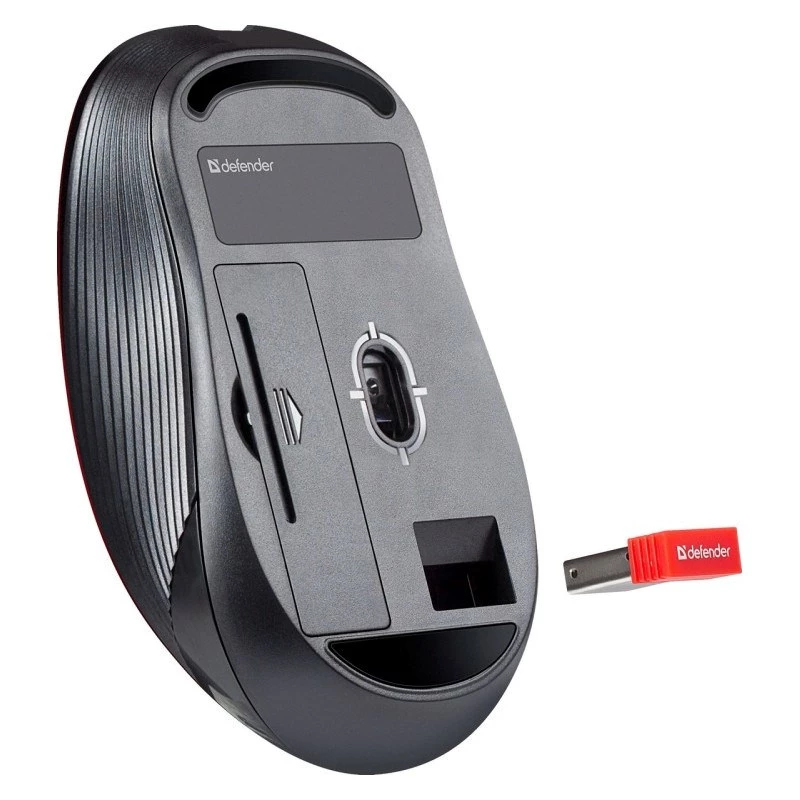 Rato sem fios RF silencioso DEFENDER Gassa MM-105 — ambidestro, 1600 DPI, 2,4 GHz, recetor nano USB