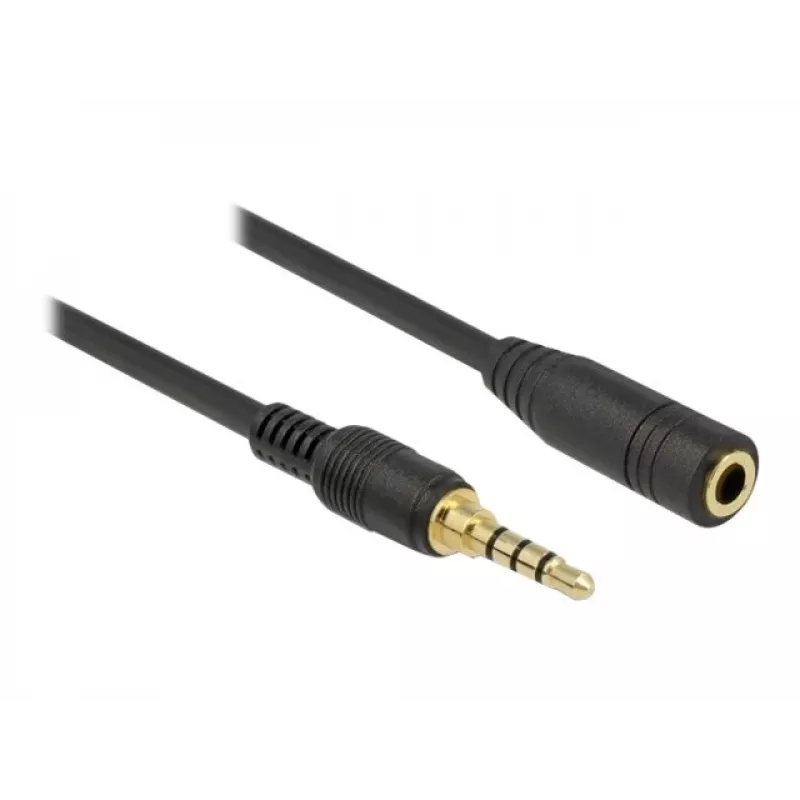 Cabo de áudio DeLOCK 85635 3,5 mm macho para fêmea 5 m preto