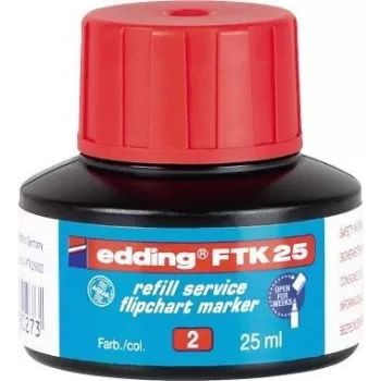 Edding FTK 25 tinta de recarga para marcadores, à base de água, vermelha