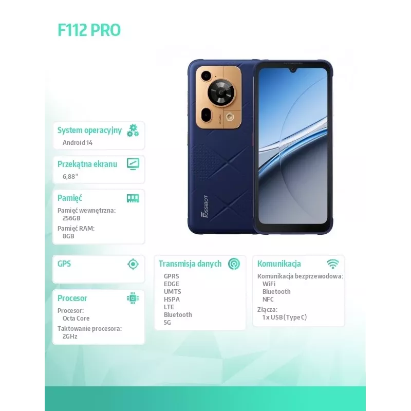 Smartphone FOSSiBOT F112 Pro — azul