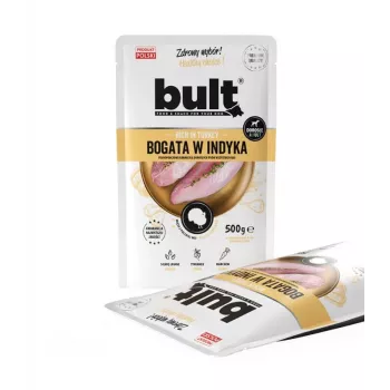 Comida húmida para cães BULT rica em peru 500 g – comida húmida completa em lata para cães adultos, 78 % humidade, 11 % proteína, 6,5 % gordura