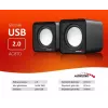 Altifalantes para PC 2 vias Audiocore AC870 B — 3 W RMS, alimentação USB com fios, entrada de 3,5 mm, 2.0 canais