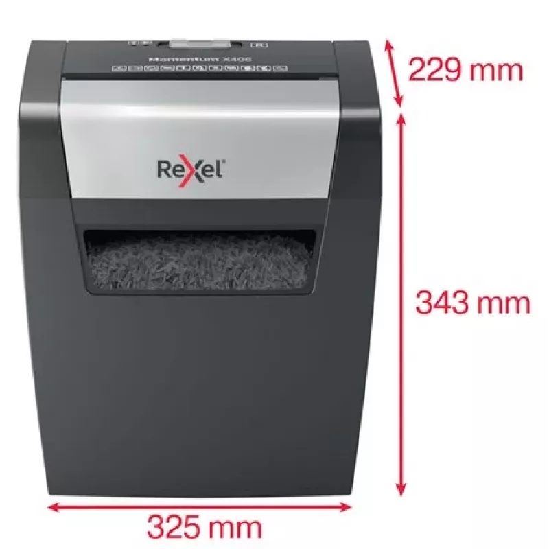 Rexel Momentum X406 triturador de papel P4, corte cruzado, 4 x 30 mm, 6 folhas, 15 l