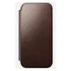 Capa para telemóvel tipo carteira Nomad Modern Leather Folio para iPhone 17 Pro Max — castanha, pele, ecrã de 6,3 polegadas, 4 compartimentos para cartões