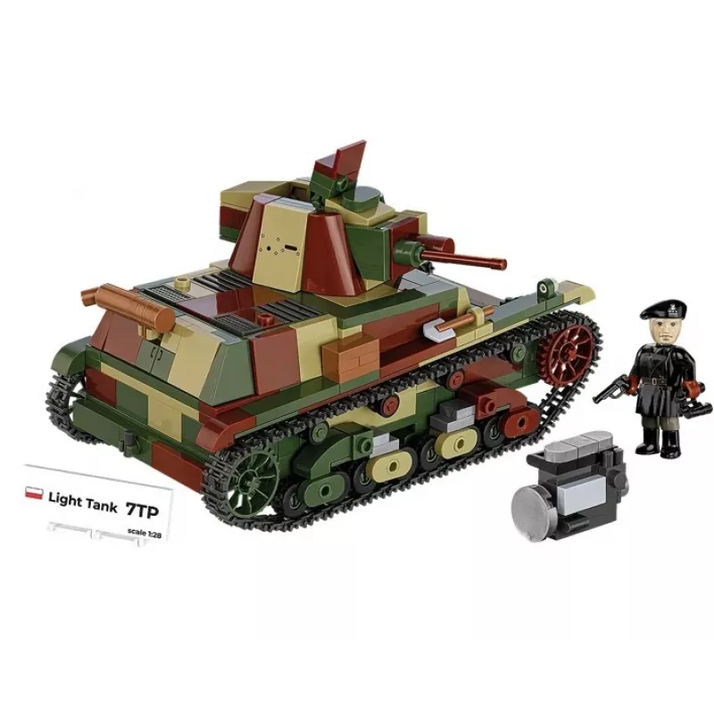 Blocos de construção Cobi Carro de combate ligeiro 7TP modelo, 669 peças, COBI-2661