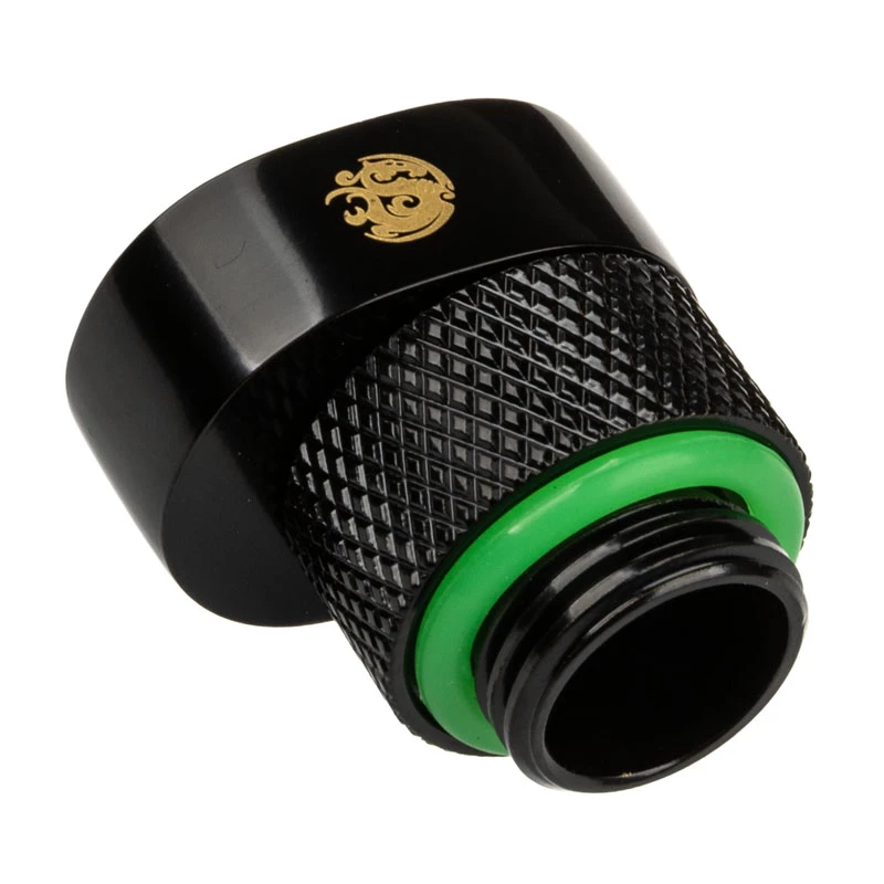Adaptador BitsPower X-Cross G1/4 polegadas rosca macho para G1/4 polegadas rosca fêmea, desvio de 5 mm, preto mate