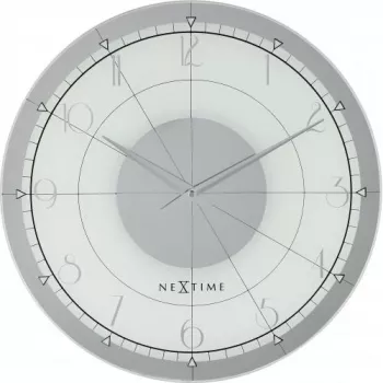 Relógio de parede NeXtime 8125 Fancy Round, Ø43 cm, branco/prateado