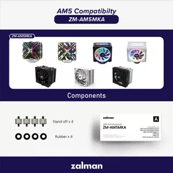 Kit de montagem ZALMAN ZM-AM5MKA para processadores AMD — acessório compatível com socket