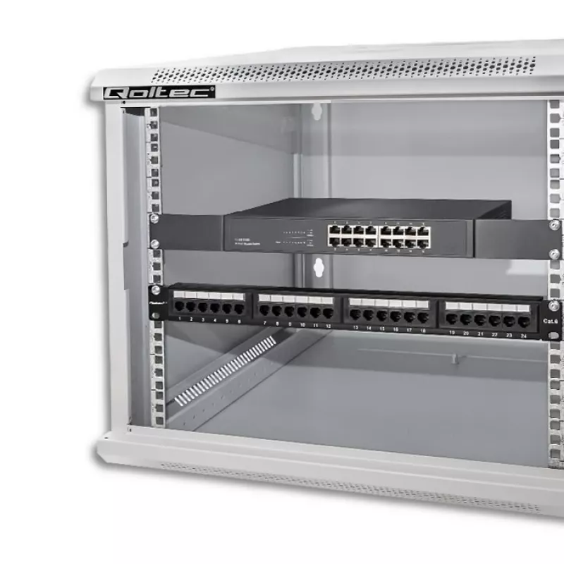 Armário rack QOLTEC 19 polegadas 9U 600x500x600 montagem na parede ou no chão caixa de servidor