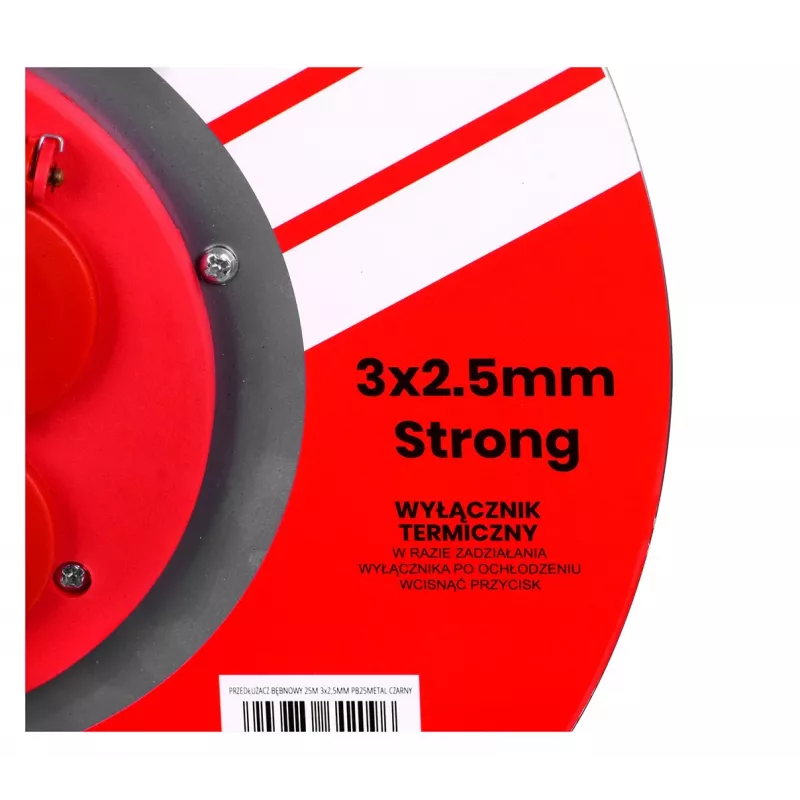 Extensão elétrica VERTEX PB25METAL 3x2,5 mm preto