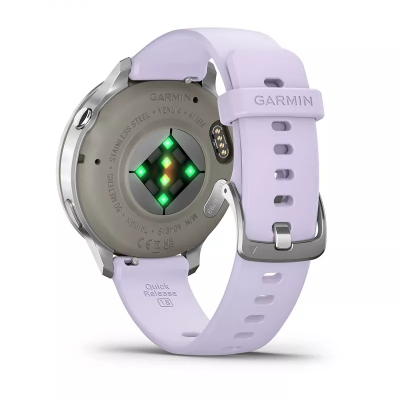 Garmin Venu 4 3,05 cm (1,2 polegadas) AMOLED 41 mm Digital 390 x 390 píxeis Ecrã tátil prateado Wi-Fi GPS (satélite)