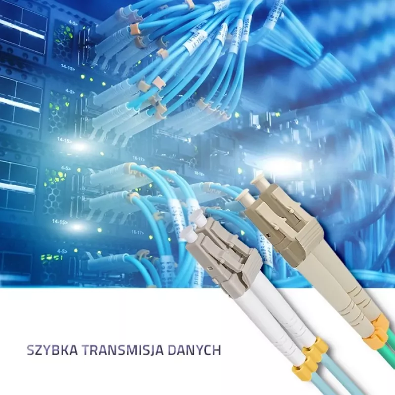 Qoltec - Cabo de patch - LC/UPC Multimode (M) para LC/UPC Multimode (M) - 1 m - Fibra ótica - Duplex - 50/125 micrómetros - OM3 - isento de halogéneos