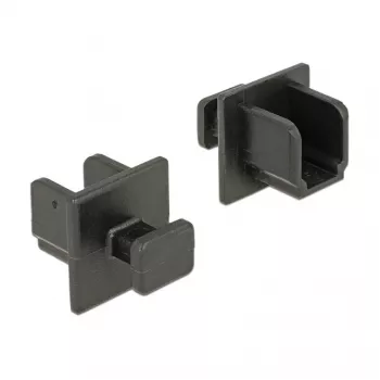Tampa de proteção para tomada DELOCK 64010, polipropileno, preto, 12,2×15,2×12 mm, pack de 10