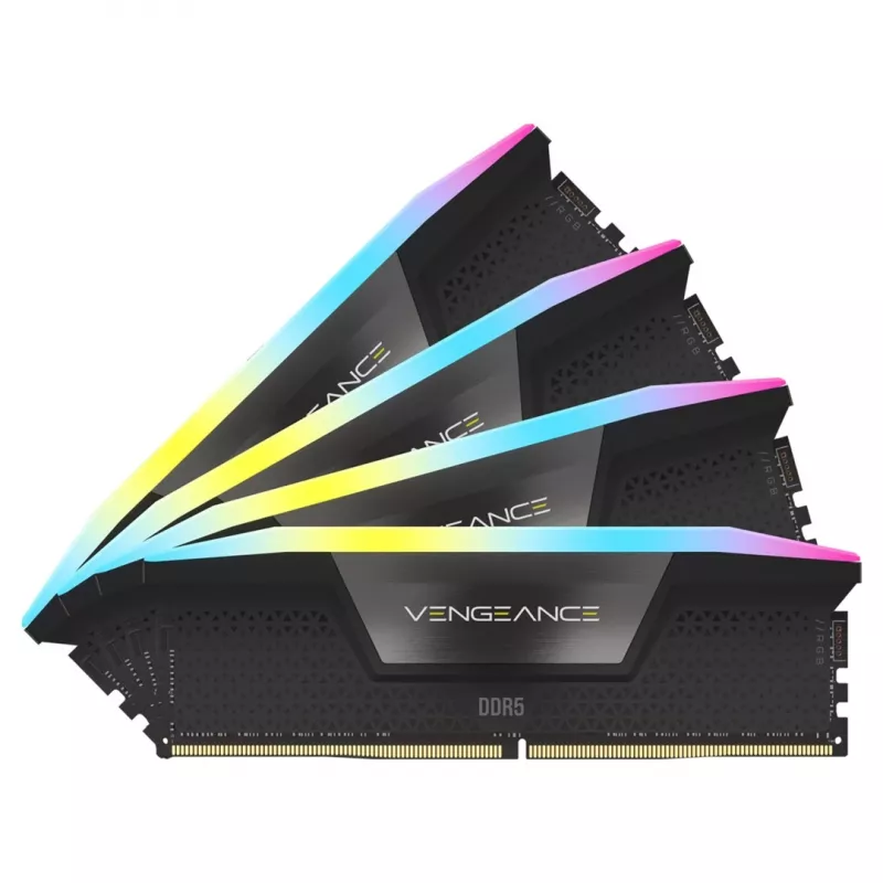 DIMM 64 GB DDR5-6600 (4x 16 GB) Quad-Kit, memória preta, CMH64GX5M4B6600C32, Vengeance RGB, INTEL XMP