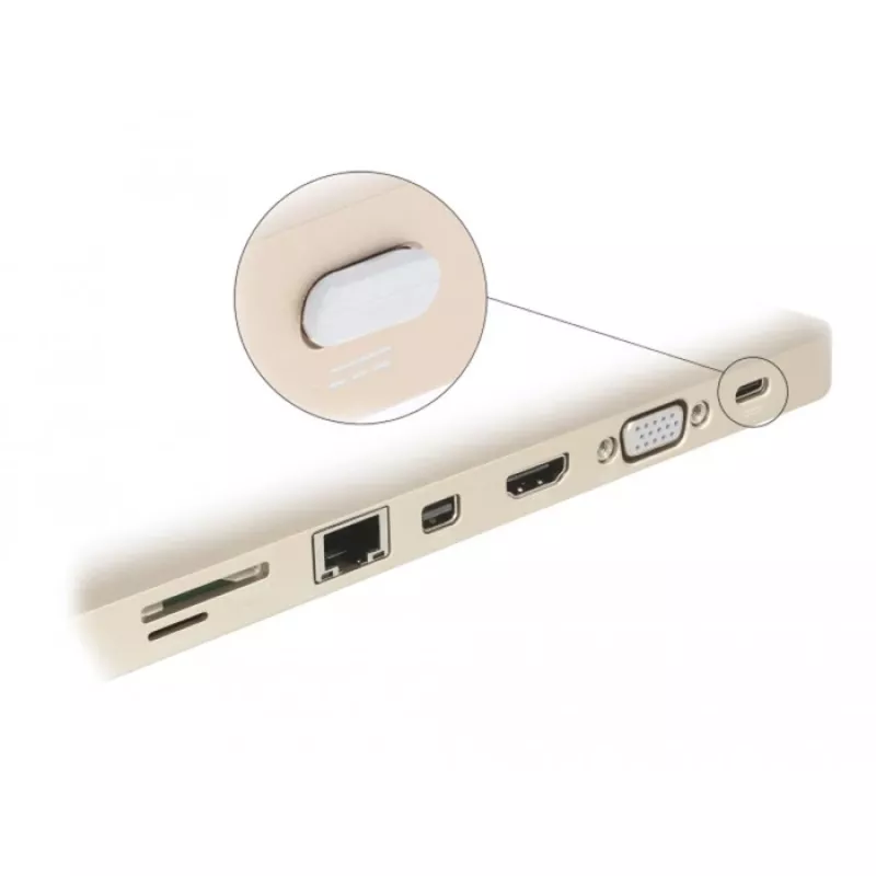 Tampa antipoeira para conector fêmea USB Type-C DeLOCK 64095 10 unid. branco