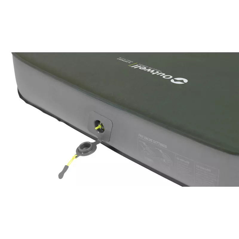 Colchão insuflável individual Outwell 400143 — poliéster, 2030×750×100 mm, verde/cinzento