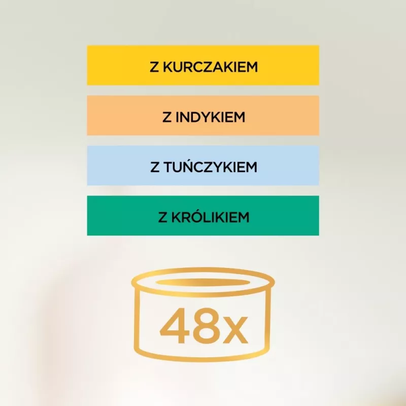 Comida húmida para gatos multipack Purina Nestlé Gourmet Gold Mus Mix 48×85 g latas mix de variedades