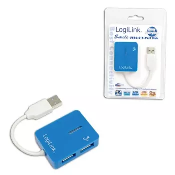 LogiLink hub USB 2.0 de 4 portas - azul - Windows 98SE/ME/200/XP/Vista/2003/7 (UA0136)