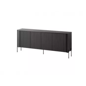 Cómoda cama meble VERA 190x40x80 cm, preto mate, aglomerado, estrutura 16 mm