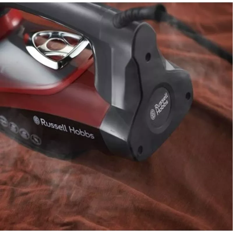 Ferro de engomar Russell Hobbs 25090-56 a seco e a vapor base cerâmica 2600 W preto, cinzento, vermelho
