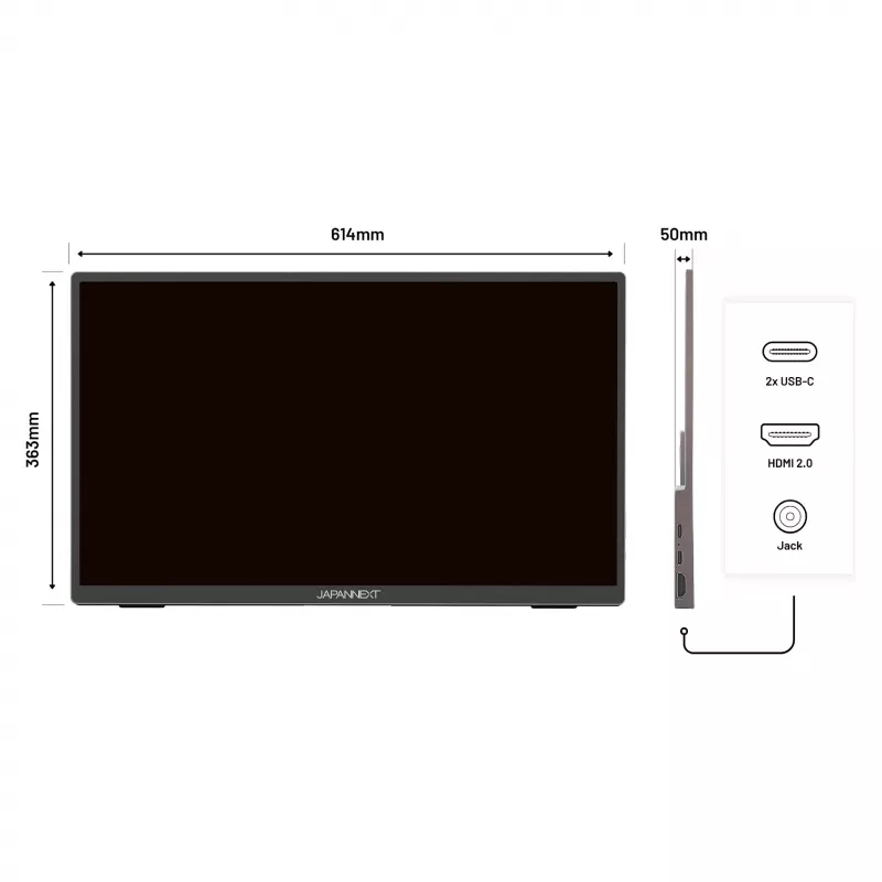 Monitor de computador JAPANNEXT JN-MD-I156FHDR-T 39,6 cm (15,6 polegadas) 1920 x 1080 píxeis Full HD LED ecrã tátil cinzento