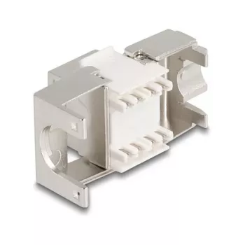 Delock 90723 Módulo Keystone slim RJ45 para LSA Cat.6A, blindado, 180 graus, sem ferramentas
