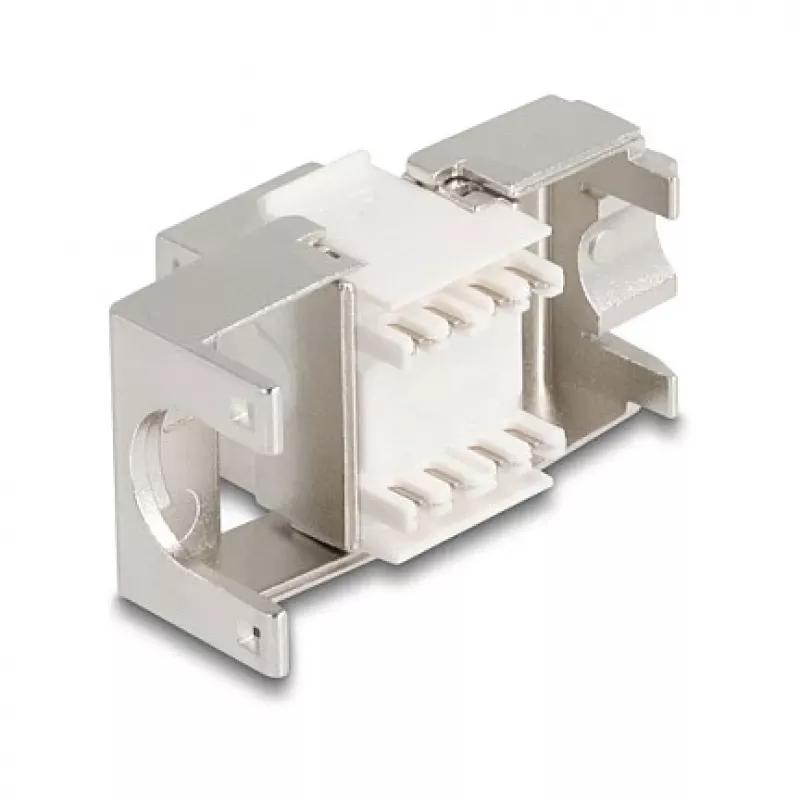 Delock 90723 Módulo Keystone slim RJ45 para LSA Cat.6A, blindado, 180 graus, sem ferramentas