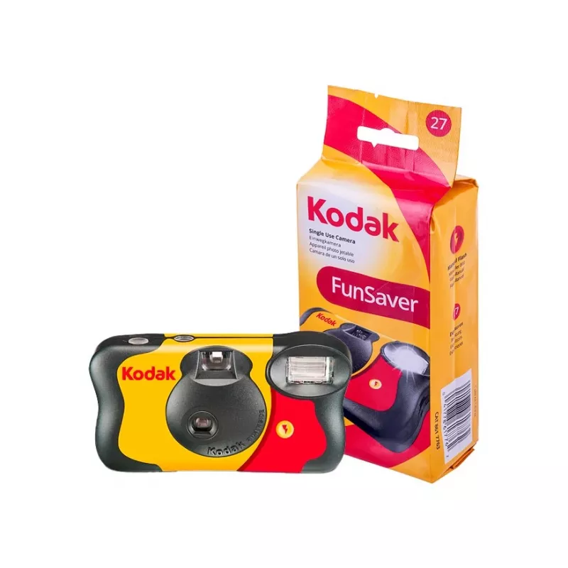 Máquina fotográfica descartável com flash Kodak FunSaver, filme a cores e flash, 27 fotos, ISO 400
