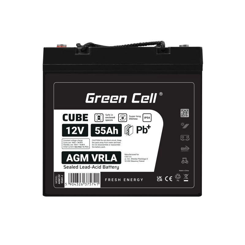 Bateria AGM VRLA 12V 55Ah IP54