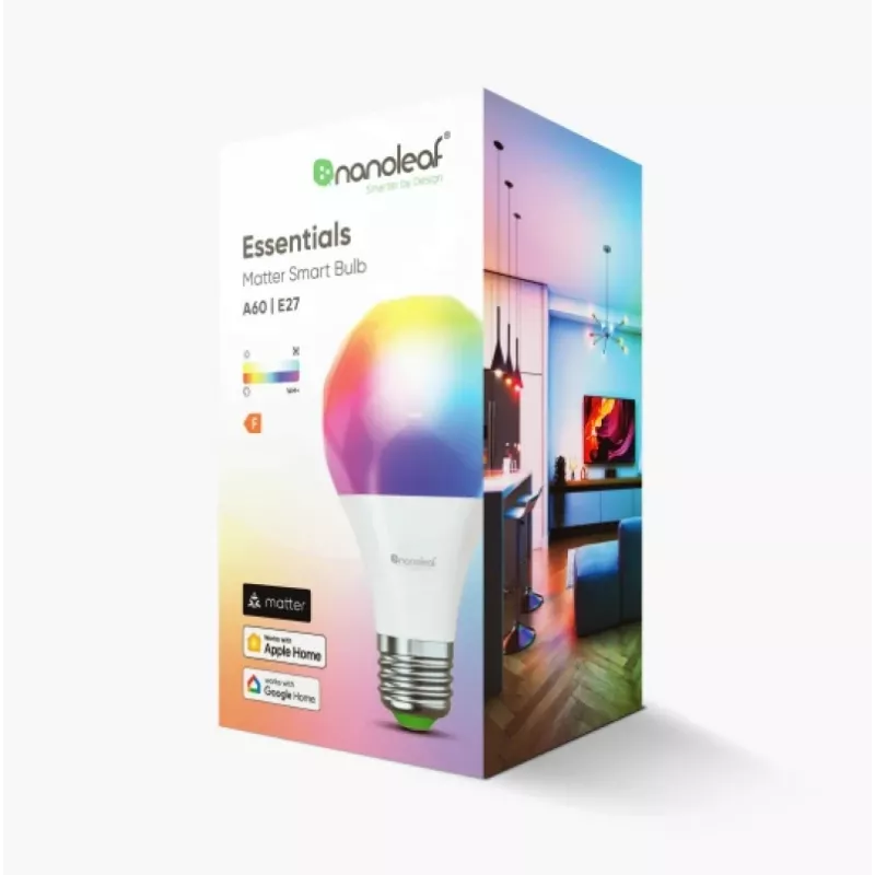 Essentials Smart A60 lâmpada E27 Matter 9W 806Lm RGBCW 2700-6500K | E27 | 8,5 W | RGBCW | Bluetooth, Thread