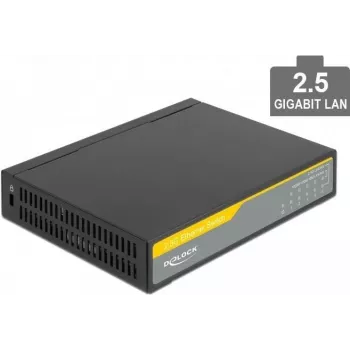 Comutador de rede DeLOCK 87781 2.5G Ethernet preto