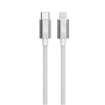 Cabo TB USB-C - Lightning entrançado 1m, Prateado