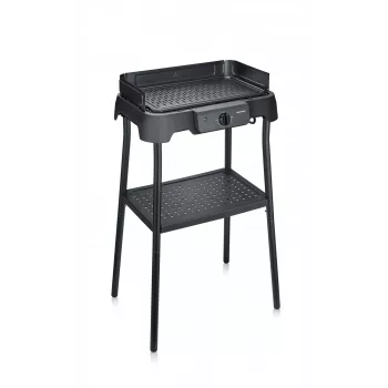 Grelhador elétrico de mesa SEVERIN PG 8596, 2000 W, grelha retangular, preto, botão rotativo