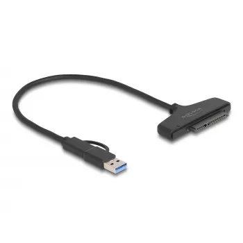 Conversor USB para SATA DeLOCK 6 Gb/s USB Type-C Type-A 0,3m