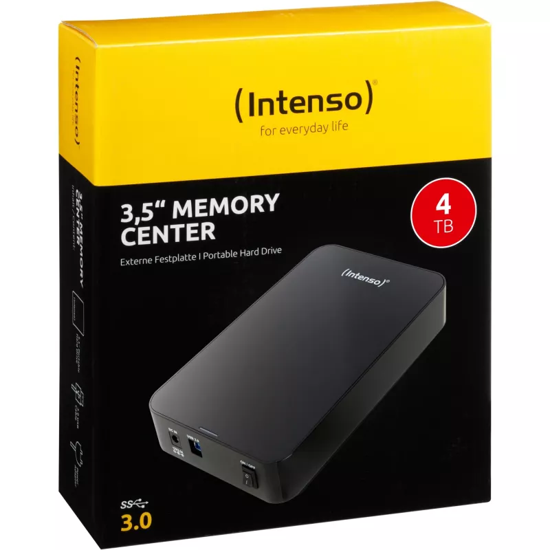 Intenso Memory Center 4TB USB 3.0 3,5 polegadas disco externo, Preto (6031512)